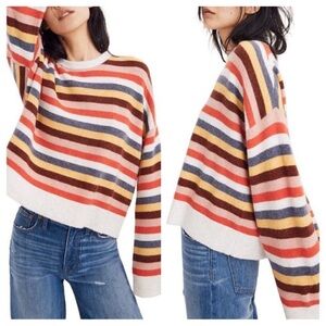MADEWELL Cardiff Striped Crewneck Sweater Coziest